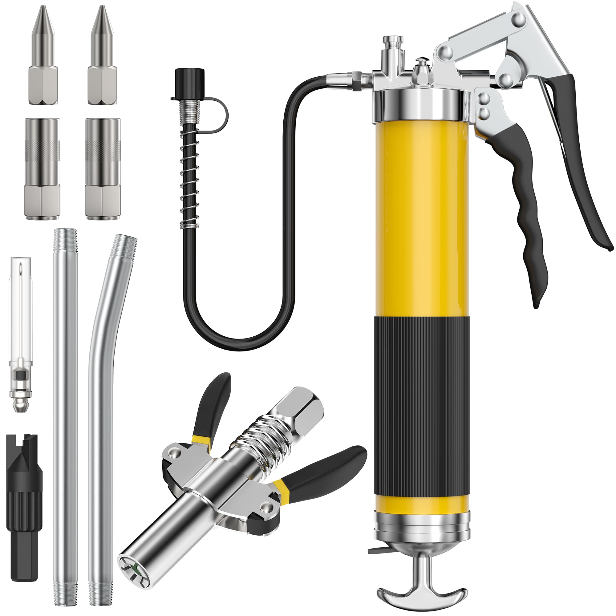 Amazon.com: Grease Gun Kit with Hose Coupler: Lube Grease Guns